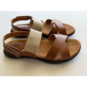B.O.C. Born Concept Womens Brown Strappy Elastic Slingback Sandals 7M